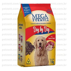 RACAO PARA CÃES DAY BY DAY ADULTO CARNE E FRANGO 1 KG